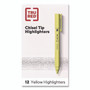 TRU RED Pen Style Chisel Tip Highlighter, Yellow Ink, Chisel Tip, Yellow Barrel, Dozen View Product Image