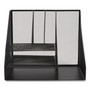 TRU RED Wire Mesh Combination Organizer, Vertical/Horizontal, 8 Sections, Letter-Size, 12 x 12 x 13.97, Matte Black View Product Image