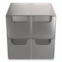 TRU RED Plastic Cube Desktop Organizer, 4 Compartments, 6 x 6 x 6, Smoke View Product Image