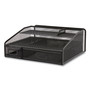 TRU RED Six Compartment Wire Mesh Accessory Holder, 2 Drawers, 12.91 x 12.01 x 5.43, Black View Product Image