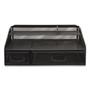 TRU RED Six Compartment Wire Mesh Accessory Holder, 2 Drawers, 12.91 x 12.01 x 5.43, Black View Product Image