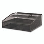 TRU RED Six Compartment Wire Mesh Accessory Holder, 2 Drawers, 12.91 x 12.01 x 5.43, Black View Product Image
