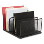 TRU RED Wire Mesh Vertical Document Sorter, 5 Sections, Letter-Size, 11.57 x 12.83 x 6.69, Matte Black View Product Image