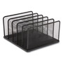 TRU RED Wire Mesh Vertical Document Sorter, 5 Sections, Letter-Size, 11.57 x 12.83 x 6.69, Matte Black View Product Image