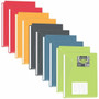 C-Line Full Tab Cut Letter File Jacket - 8 1/2" x 11" - 225 Sheets Capacity - 1" Expansion - 1" Fastener Capacity - Lime Green, Amber Orange, Steel Blue, Raspberry Red, Charcoal Gray Product Image 