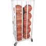 Champion Sports Deluxe Vertical Ball Cage, Fits Approximately 20 Balls, Metal, 20" x 20" x 48", White View Product Image