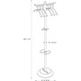 Alba Wavy Coat Tree, Six Hangers/Two Knobs/Four Hooks, 18.88w x 14d x 68.5h, Silver/Wood View Product Image