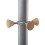 Alba Wavy Coat Tree, Six Hangers/Two Knobs/Four Hooks, 18.88w x 14d x 68.5h, Silver/Wood View Product Image