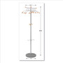 Alba Wavy Coat Tree, Six Hangers/Two Knobs/Four Hooks, 18.88w x 14d x 68.5h, Silver/Wood View Product Image