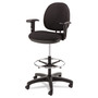 Alera Interval Series Swivel Task Stool, Supports Up to 275 lb, 23.93" to 34.53" Seat Height, Black Fabric View Product Image