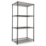 Alera NSF Certified Industrial Four-Shelf Wire Shelving Kit, 36w x 24d x 72h, Black (ALESW503624BL) View Product Image