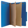 Universal Bright Colored Pressboard Classification Folders, 2" Expansion, 2 Dividers, 6 Fasteners, Letter Size, Cobalt Blue, 10/Box View Product Image