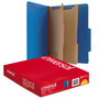 Universal Bright Colored Pressboard Classification Folders, 2" Expansion, 2 Dividers, 6 Fasteners, Letter Size, Cobalt Blue, 10/Box View Product Image