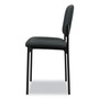 HON VL606 Stacking Guest Chair without Arms, Fabric Upholstery, 21.25" x 21" x 32.75", Charcoal Seat, Charcoal Back, Black Base View Product Image