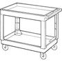 Rubbermaid Commercial Heavy-Duty Flat-Handle Maintenance/Utility Cart, Plastic, 2 Shelves, 500 lb Capacity, 24" x 40" x 31.25", Black View Product Image
