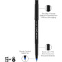 uniball ONYX Roller Ball Pen, Stick, Fine 0.7 mm, Blue Ink, Black/Blue Barrel, 72/Pack (UBC2013568) View Product Image
