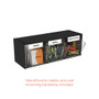 deflecto Tilt Bin Interlocking Multi-Bin Storage Organizer, 3 Sections, 23.63" x 7.75" x 9.5", Black/Clear View Product Image