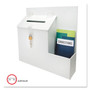 deflecto Suggestion Box Literature Holder with Locking Top, 13.75 x 3.63 x 13.94, Plastic, White (DEF79803) View Product Image