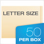 Pendaflex Manila End Tab Expanding Fastener Folders, 2-Ply Tabs, 0.75" Expansion, 1 Fastener, Letter Size, Manila Exterior, 50/Box View Product Image