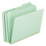 Pendaflex Pressboard Expanding File Folders, 1/3-Cut Tabs: Assorted, Letter Size, 1" Expansion, Green, 25/Box View Product Image