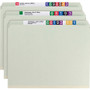 Smead Recycled Pressboard Fastener Folders, Straight Tabs, Two SafeSHIELD Fasteners, 2" Expansion, Letter Size, Gray-Green, 25/Box View Product Image