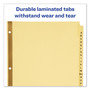 Avery Preprinted Laminated Tab Dividers with Gold Reinforced Binding Edge, 25-Tab, A to Z, 11 x 8.5, Buff, 1 Set (AVE11306) View Product Image