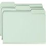 Smead Expanding Recycled Heavy Pressboard Folders, 1/3-Cut Tabs: Assorted, Letter Size, 1" Expansion, Gray-Green, 25/Box View Product Image