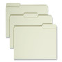 Smead Expanding Recycled Heavy Pressboard Folders, 1/3-Cut Tabs: Assorted, Letter Size, 1" Expansion, Gray-Green, 25/Box View Product Image
