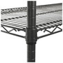 Alera NSF Certified 4-Shelf Wire Shelving Kit with Casters, 48w x 18d x 72h, Black Anthracite View Product Image