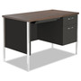 Alera Single Pedestal Steel Desk, 45.25" x 24" x 29.5", Mocha/Black (ALESD4524BM) View Product Image