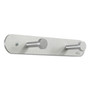 Safco Nail Head Wall Coat Rack, Two Hooks, Metal, 12w x 2.75d x 2h, Satin View Product Image