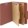 Smead 6-Section Pressboard Top Tab Pocket Classification Folders, 6 SafeSHIELD Fasteners, 2 Dividers, Letter Size, Red, 10/Box View Product Image