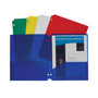 C-Line Two-Pocket Heavyweight Poly Portfolio Folder, 3-Hole Punch, 11 x 8.5, Assorted, 10/Pack View Product Image