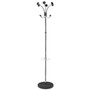 Alba Chromy Coat Stand, 12 Knobs, 16w x 16d x 70.5h, Chrome/Black View Product Image