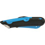 COSCO Easycut Cutter Knife w/Self-Retracting Safety-Tipped Blade, 6" Plastic Handle, Black/Blue (COS091508) View Product Image