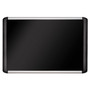 MasterVision Soft-touch Bulletin Board, 36" x 24", Black Surface, Black/Satin Aluminum Frame View Product Image