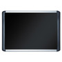 MasterVision Soft-touch Bulletin Board, 36" x 24", Black Surface, Black/Satin Aluminum Frame View Product Image