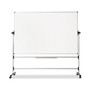 MasterVision Earth Silver Easy Clean Mobile Revolver Dry Erase Boards, 36 x 48, White Surface, Silver Steel Frame (BVCRQR0221) View Product Image