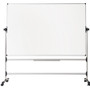 MasterVision Earth Silver Easy Clean Mobile Revolver Dry Erase Boards, 36 x 48, White Surface, Silver Steel Frame (BVCRQR0221) View Product Image