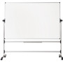 MasterVision Earth Silver Easy Clean Mobile Revolver Dry Erase Boards, 36" x 48", White Surface, Natural Steel Frame View Product Image