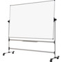 MasterVision Earth Silver Easy Clean Mobile Revolver Dry Erase Boards, 36 x 48, White Surface, Silver Steel Frame (BVCRQR0221) View Product Image