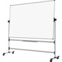 MasterVision Earth Silver Easy Clean Mobile Revolver Dry Erase Boards, 36" x 48", White Surface, Natural Steel Frame View Product Image