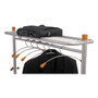 Alba Garment Racks, Two-Sided, 2-Shelf Coat Rack, 6 Hanger/6 Hook, 44.8w x 21.67d x 70.8h, Silver/Wood View Product Image