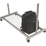 Alba Garment Racks, Two-Sided, 2-Shelf Coat Rack, 6 Hanger/6 Hook, 44.8w x 21.67d x 70.8h, Silver/Wood View Product Image