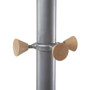 Alba Garment Racks, Two-Sided, 2-Shelf Coat Rack, 6 Hanger/6 Hook, 44.8w x 21.67d x 70.8h, Silver/Wood View Product Image