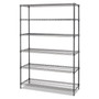 Alera NSF Certified 6-Shelf Wire Shelving Kit, 48w x 18d x 72h, Black Anthracite (ALESW664818BA) View Product Image