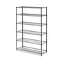 Alera NSF Certified 6-Shelf Wire Shelving Kit, 48w x 18d x 72h, Black Anthracite View Product Image