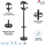 Alba Stan3 Steel Coat Rack, Stand Alone Rack, Eight Knobs, 15w x 15d x 69.3h, Black (ABAPMSTAN3N) View Product Image