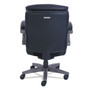 La-Z-Boy Woodbury Mid-Back Executive Chair, Supports Up to 300 lb, 18.75" to 21.75" Seat Height, Black Seat/Back, Weathered Gray Base View Product Image