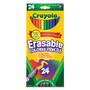 Crayola Erasable Color Pencil Set, 3.3 mm, 2B (#1), Assorted Lead/Barrel Colors, 24/Pack View Product Image